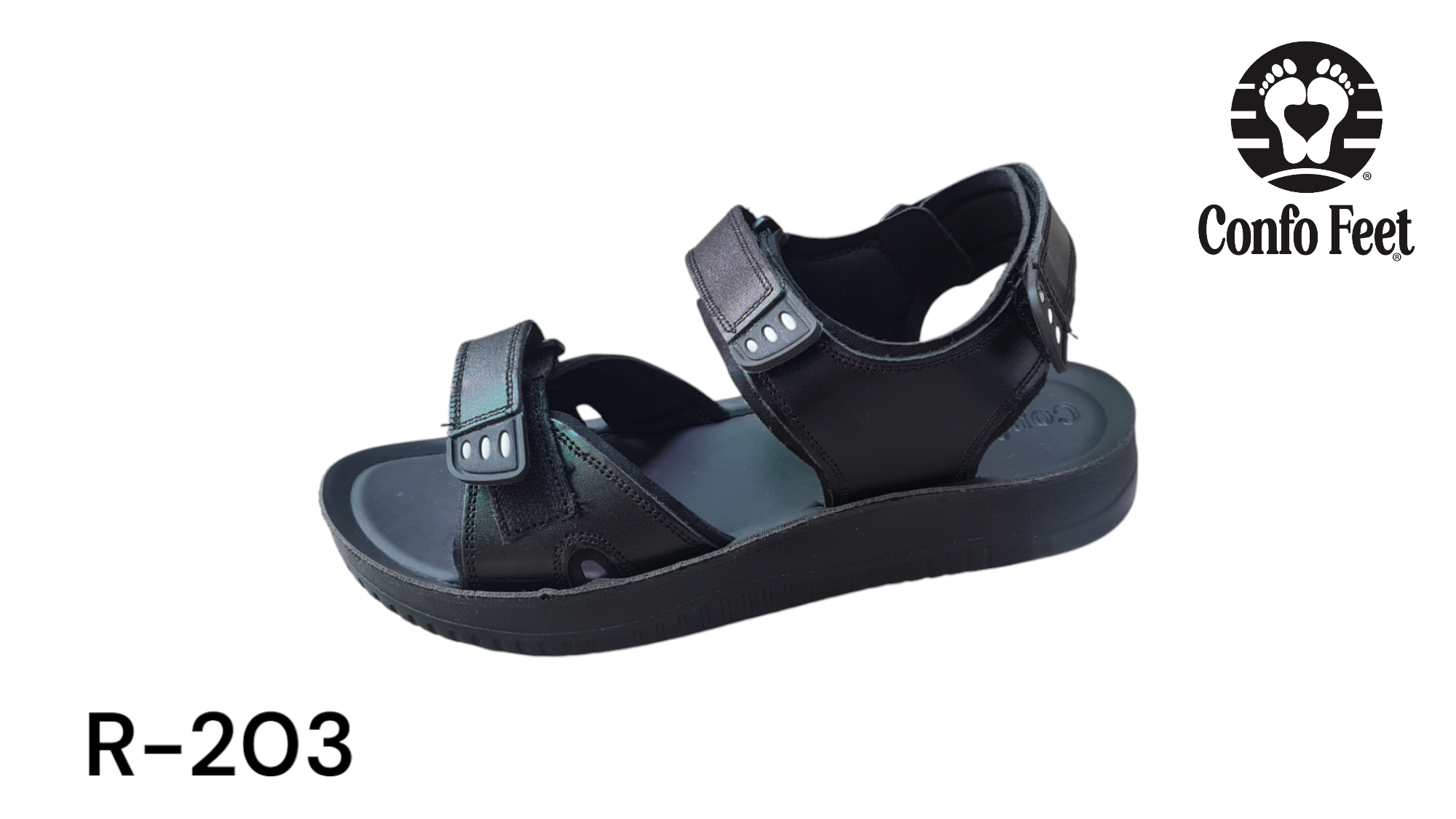 SANDALE CONFOFEET HOMME R-203-NOIR